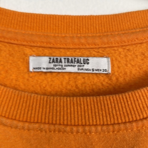 Zara TRF Orange Crop Sweater Pull Over - Picture 3 of 5